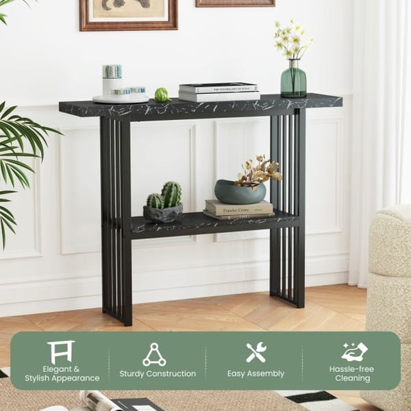 Konsolbord, 120x29x92,5 cm, Sort