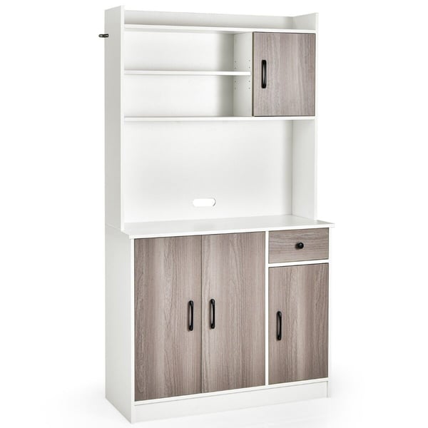 Buffetskab med opbevaring, 100x40x180 cm, Sort/Hvid
