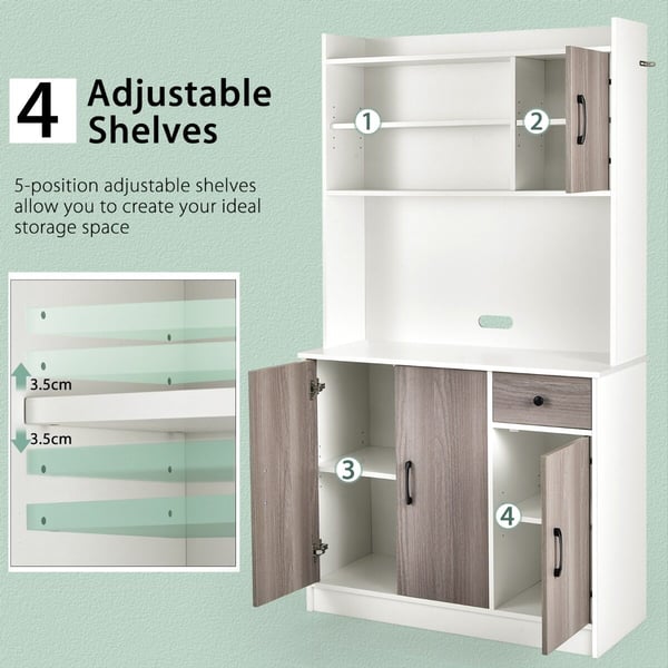 Buffetskab med opbevaring, 100x40x180 cm, Sort/Hvid