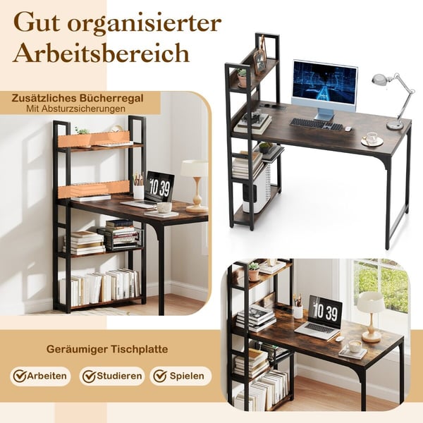 Skrivebord, 120x65x130 cm, Brun