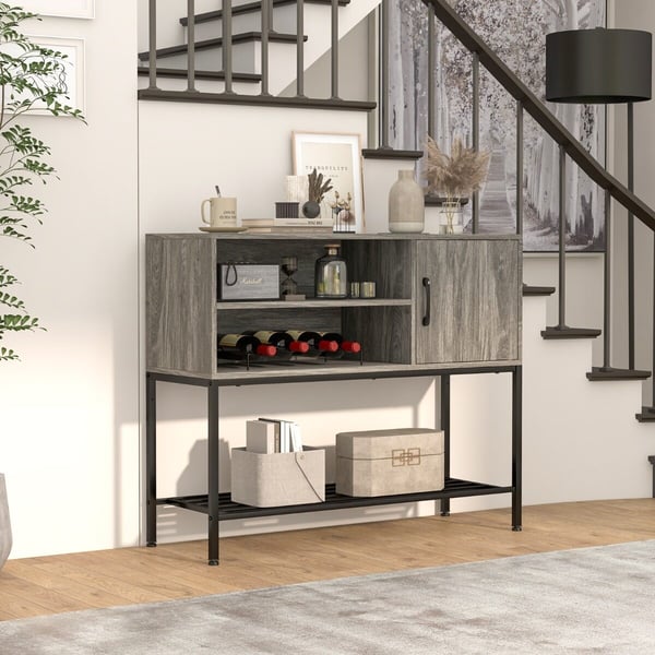 Sideboard Buffet Skab, 100x35x83 cm, Grå