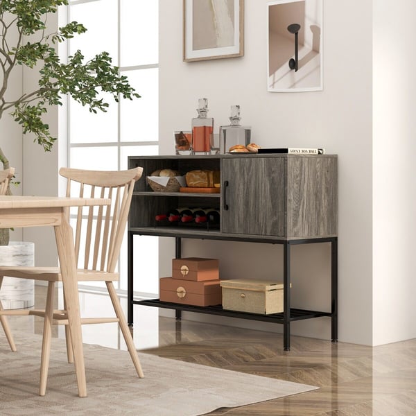 Sideboard Buffet Skab, 100x35x83 cm, Grå