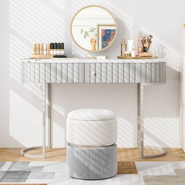 Opbevaringspuf-sæt, fløjl/linned, opbevaringspuf-sæt med 2 stk., 14x14x18 tommer, beige/grå