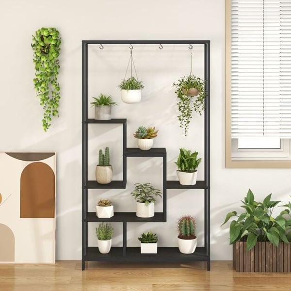 Plantestativ, 102×30×180 cm, Sort