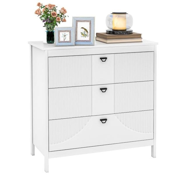 Skuffeskab, 80x40x79 cm, Hvid - materiale: MDF, Spånplade