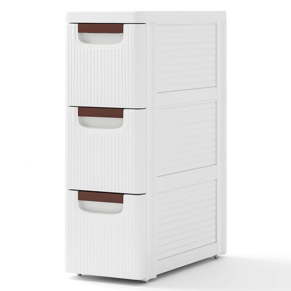 Rullende organisatorenhed, 42×19×109 cm, Hvid Rullende organisatorenhed, 42×19×109 cm, Hvid