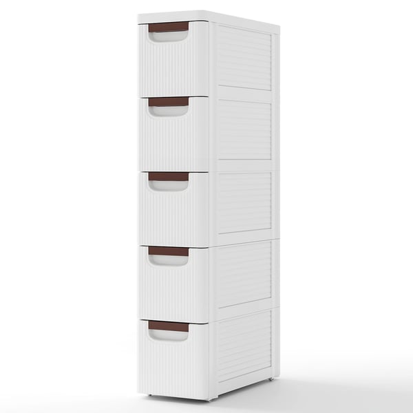 Rullende organisatorenhed, 16,5"x7,5"x43", Hvid