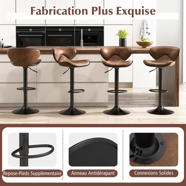 Barstole sæt, 46×53×81 cm, Rustikt brun