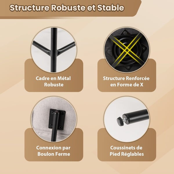 Barstole, 47x51x90.5 cm, Beige