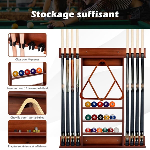 Billard kø stativ, 79x8x91 cm, Brun Billard kø stativ, 79x8x91 cm, Brun