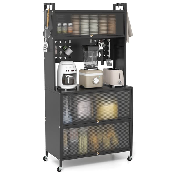 Køkken Bakers Rack, 80x40x163 cm, Sort