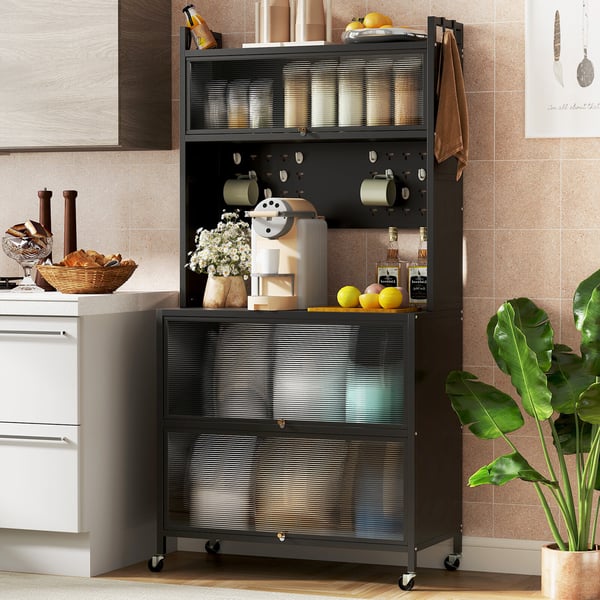 Køkken Bakers Rack, 80x40x163 cm, Sort
