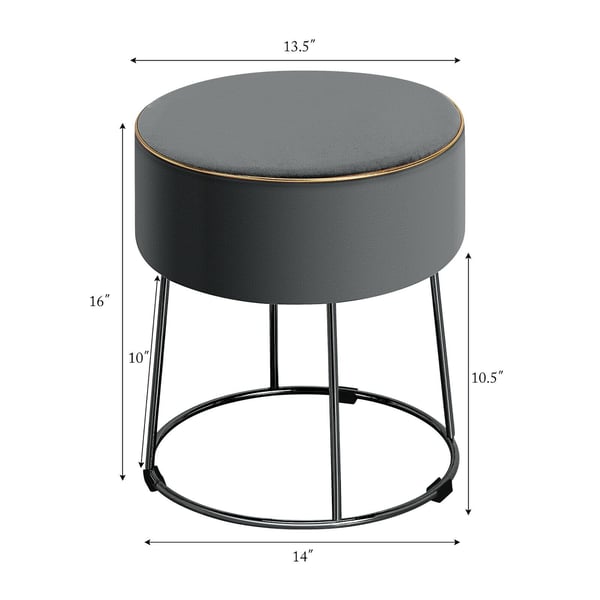 Fodskammel Skammel Ottoman, 34×34×41 cm, Grå