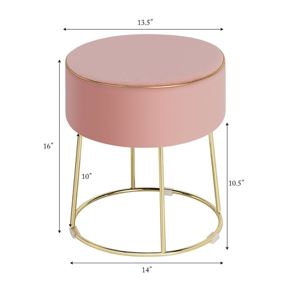 Fodskammel Skammel Ottoman, 34×34×41 cm, Lyserød