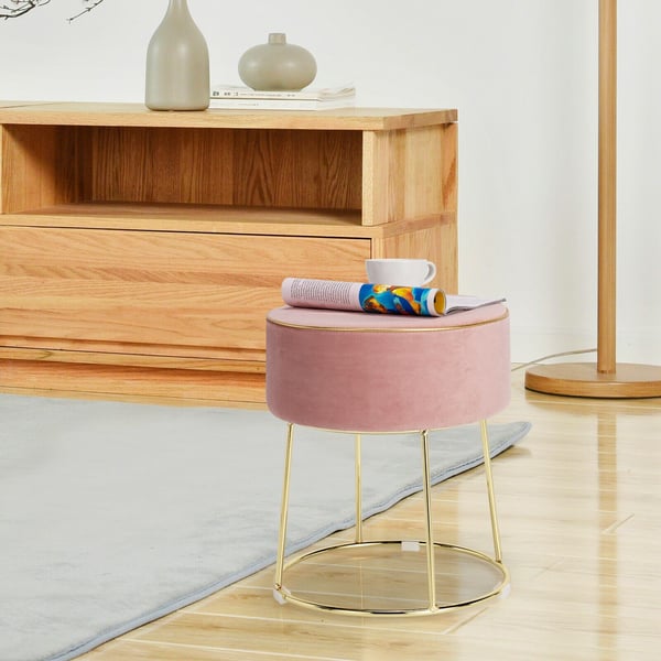 Fodskammel Skammel Ottoman, 34×34×41 cm, Lyserød