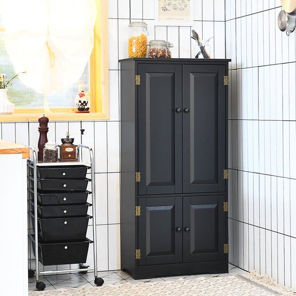Opbevaringsskab, 59x32x123 cm, Sort/Hvid