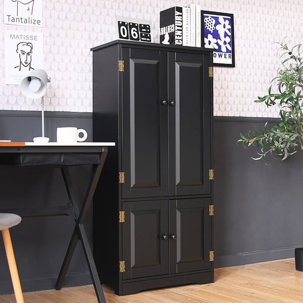 Opbevaringsskab, 59x32x123 cm, Sort/Hvid