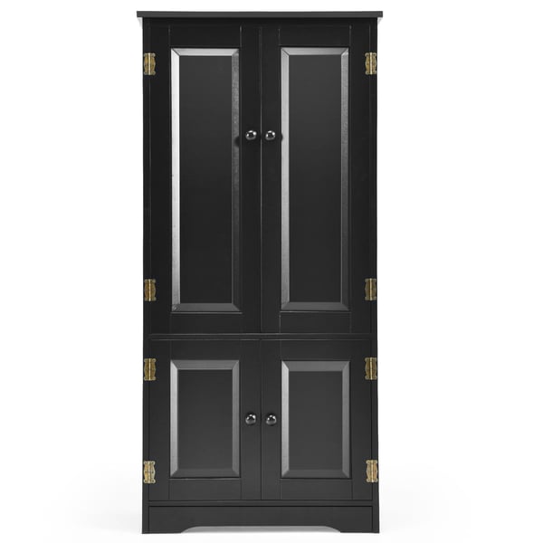 Opbevaringsskab, 59x32x123 cm, Sort/Hvid