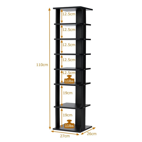 Skoopbevaring, 27,5x26,5x110 cm, Sort