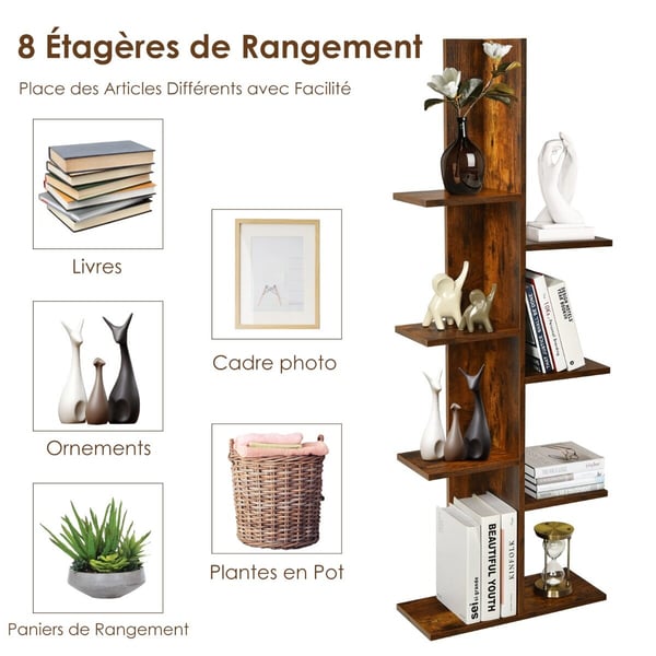 Bogreol, 50x20x141 cm, Brun