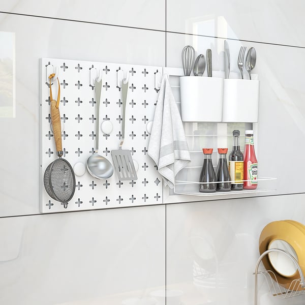 Pegboard Kombinationskit, 30×30×2 cm, Hvid Pegboard Kombinationskit, 30×30×2 cm, Hvid