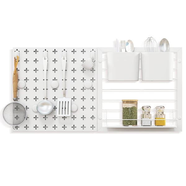 Pegboard Kombinationskit, 30×30×2 cm, Hvid