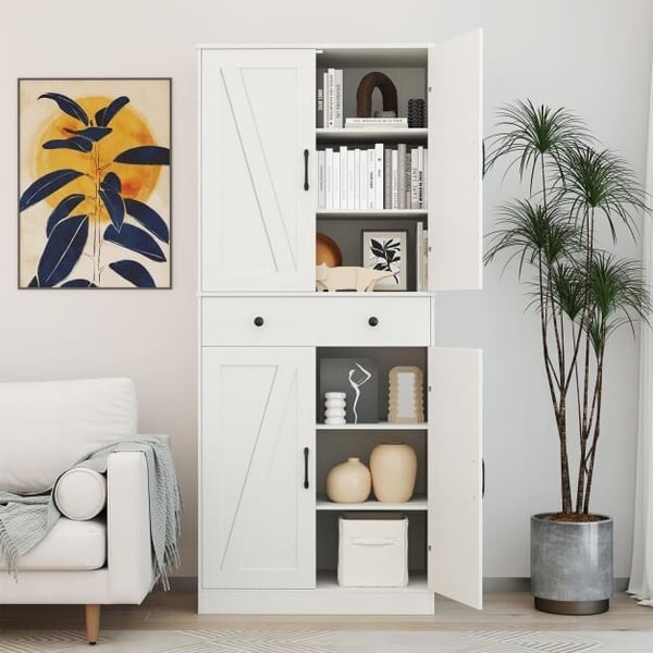 Køkken Skab, 77x39x183 cm, Hvid
