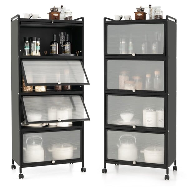 Køkken Bagerstativ, 23.5"x12.5"x60.5", Sort