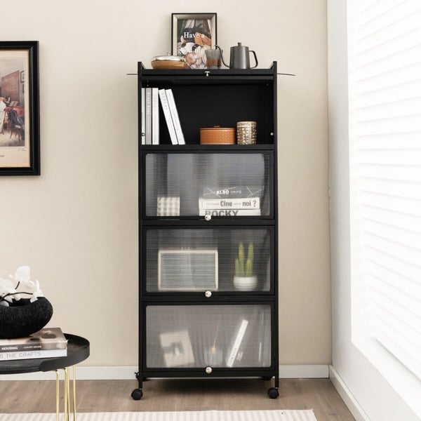 Køkken Bagerstativ, 23.5"x12.5"x60.5", Sort