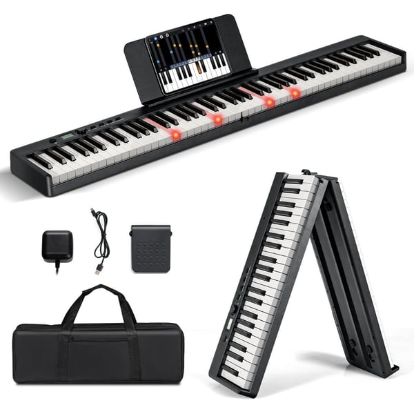 Digitalt klaver keyboard, 126x30x22,5 cm, Sort