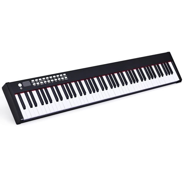 Digitalt klaver keyboard, 127x21.5x6.5 cm, Sort/Hvid