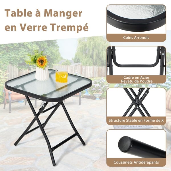 Foldbart sofabord, 46,5x46,5x47,5 cm, sort