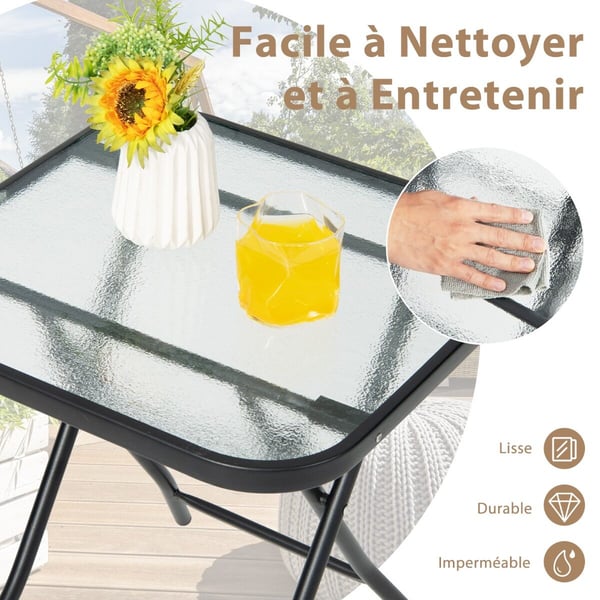 Foldbart sofabord, 46,5x46,5x47,5 cm, sort