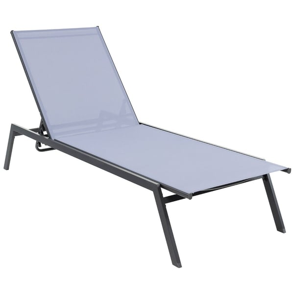 Ulkoilmassa säädettävä lepotuoli, 196x70x108 cm, harmaa