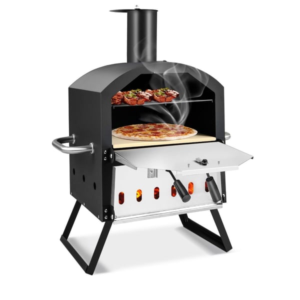 Udendørs pizzaovn, 55×30×71 cm, Sort