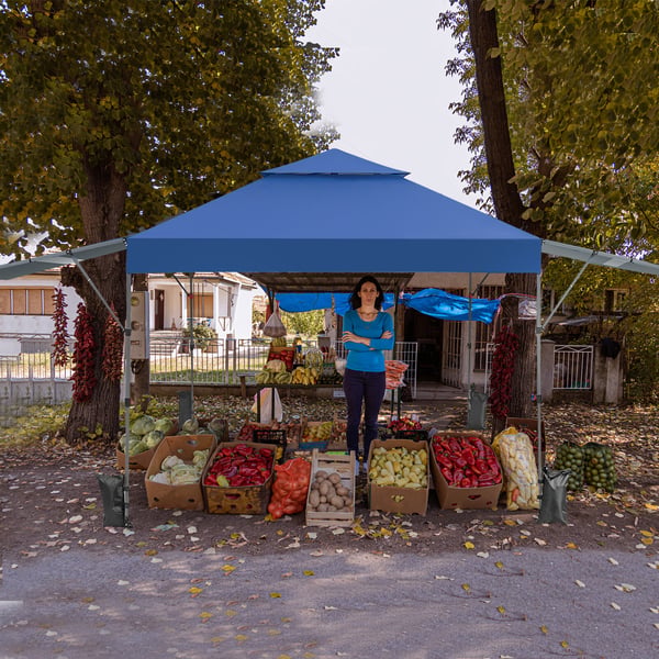 Udendørs teltpavillon, 300x537x270-290 cm, Blå