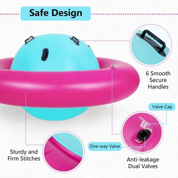 Oppustelig Dome Rocker Bouncer, 227x117 cm, Pink/Green