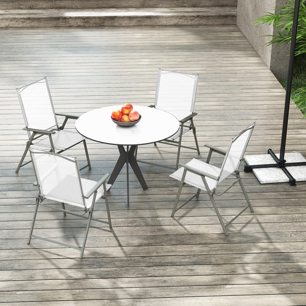 Patio Folding Chair Set, 61×58×97 cm, Harmaa