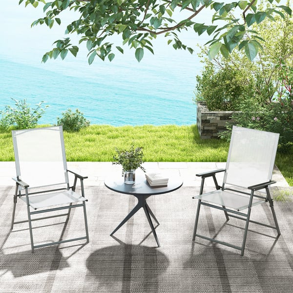 Patio Folding Chair Set, 61×58×97 cm, Harmaa