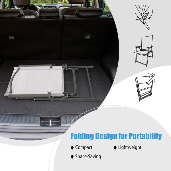 Patio Folding Chair Set, 61×58×97 cm, Harmaa