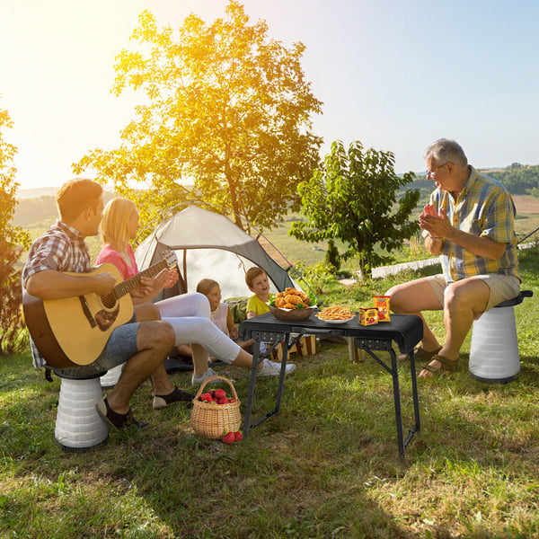 Camping Bord Skammel Sæt, 74×41×56 cm, Sort