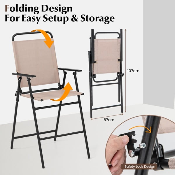 Ulkoilma Bistro -sarja, 61×61×91 cm, 53×69×112 cm, Beige