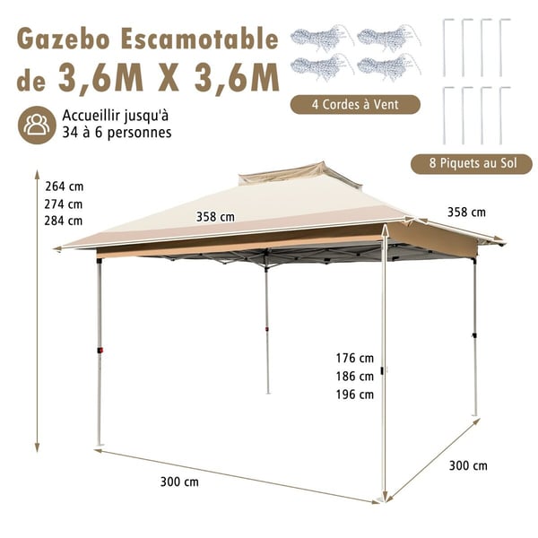 Pavillon, 358x358x284 cm, Khaki