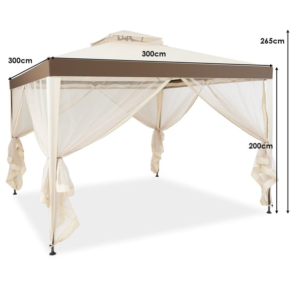 Ulkoilma Katettu Pergola, 3M X 3M, Ruskea