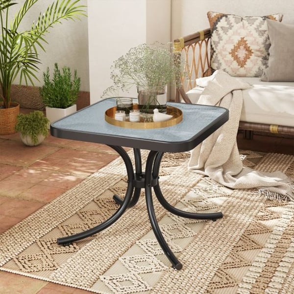 Terrassebord, 51×51×46 cm, Sort