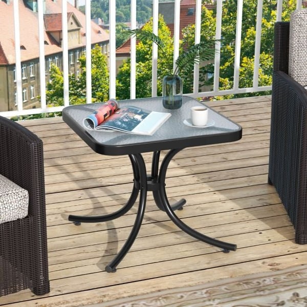 Terrassebord, 51×51×46 cm, Sort