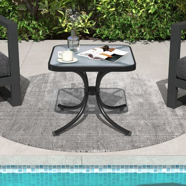 Terrassebord, 51×51×46 cm, Sort