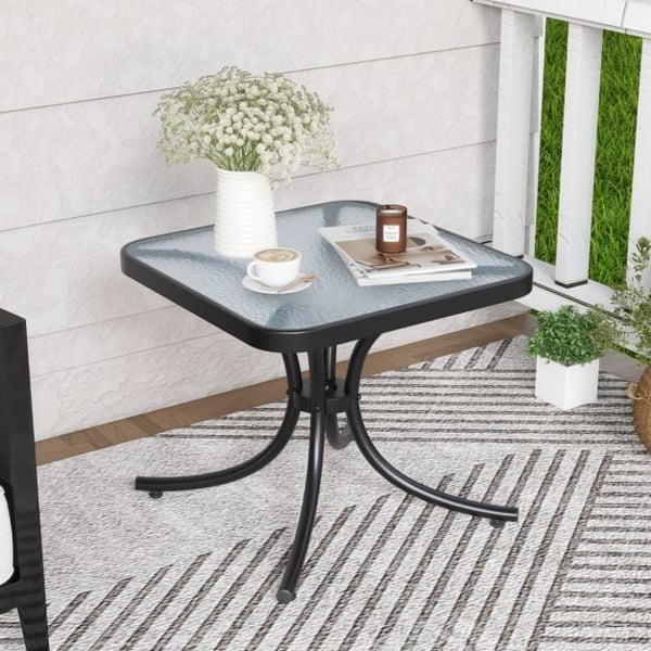Terrassebord, 51×51×46 cm, Sort