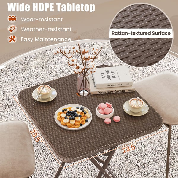 Picnic bord, 60×60×72 cm, Kaffe