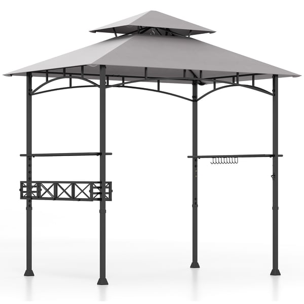 Grillpavillon til BBQ, 242x153 cm, Grå